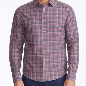 UNTUCKit Mens Red Check Cotton Wrinkle Free Lerman Casual Office Shirt- Sz-XL